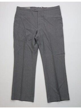 Vintage 70s Streetwear Mens 38x29 Knit Flared Wide Leg Chino Pants Heather Gray